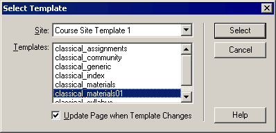Select Template