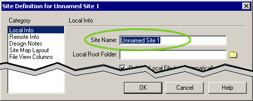 Site Definition: nome do seu site
